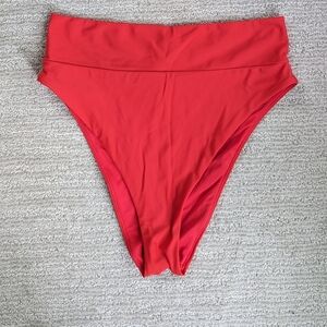 Aerie Red High Cut Bikini Bottoms